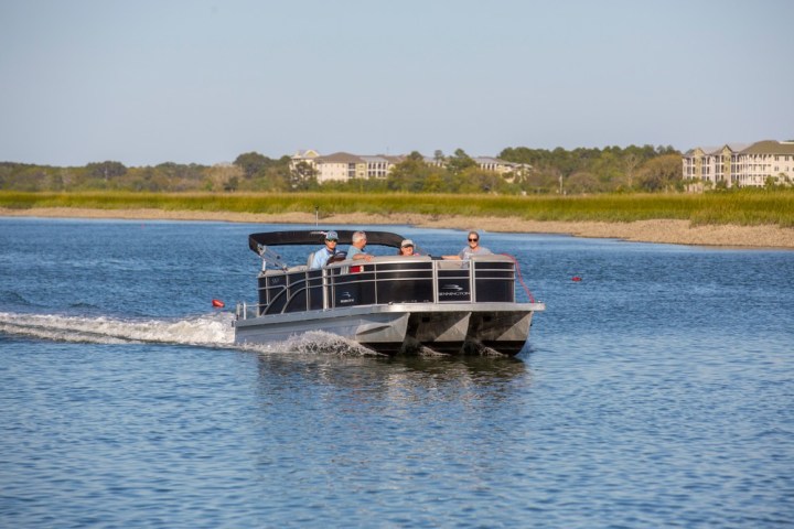 a small boat in a body of water