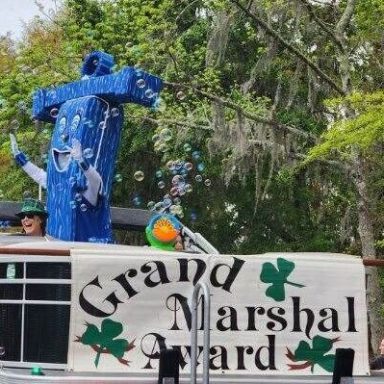 a group of people in a park
