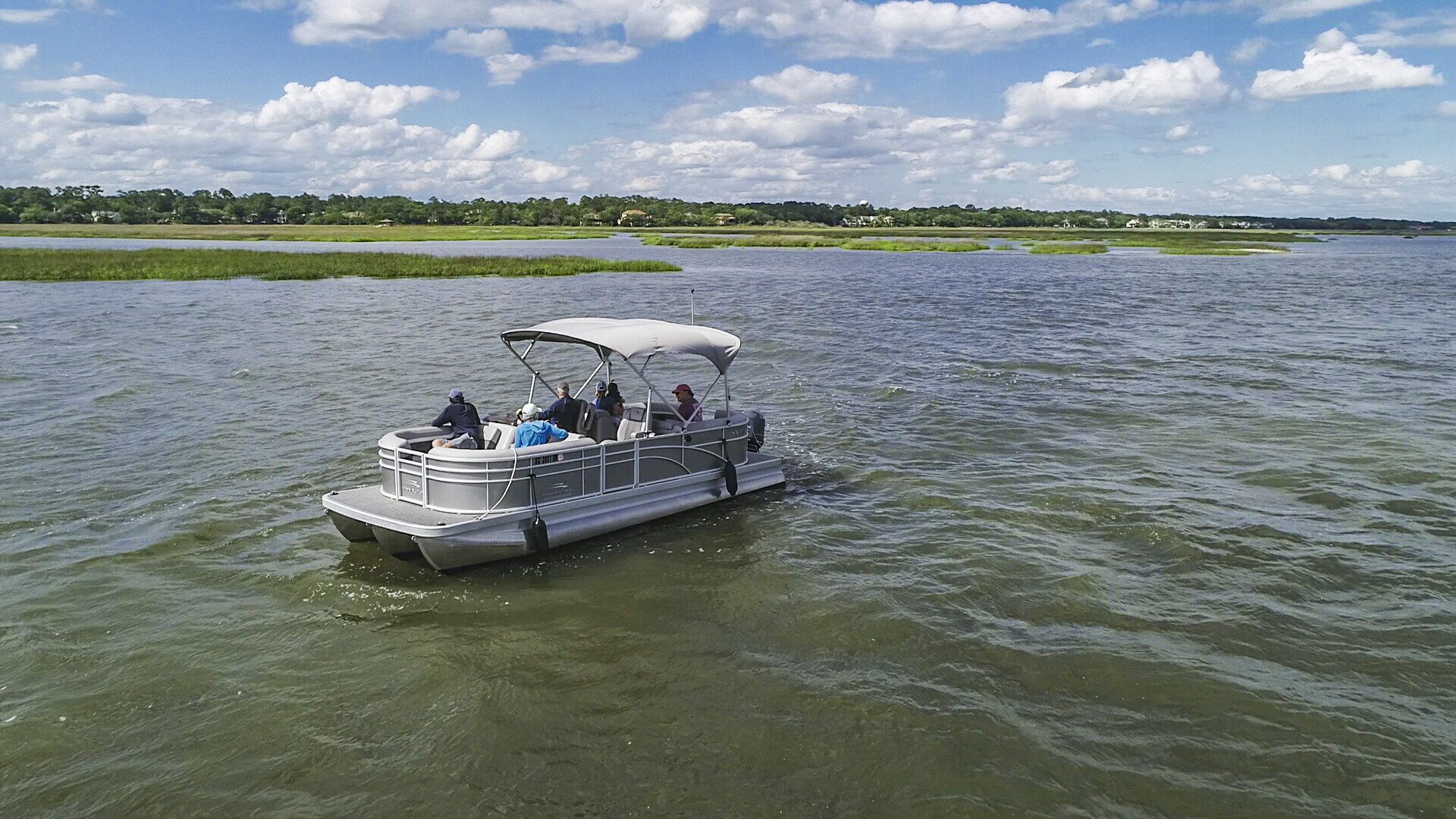 a pontoon boat on hilton head island